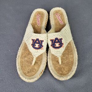 Auburn Tigers Sandals Womens Size 8 Brown Cruzerz Weave College